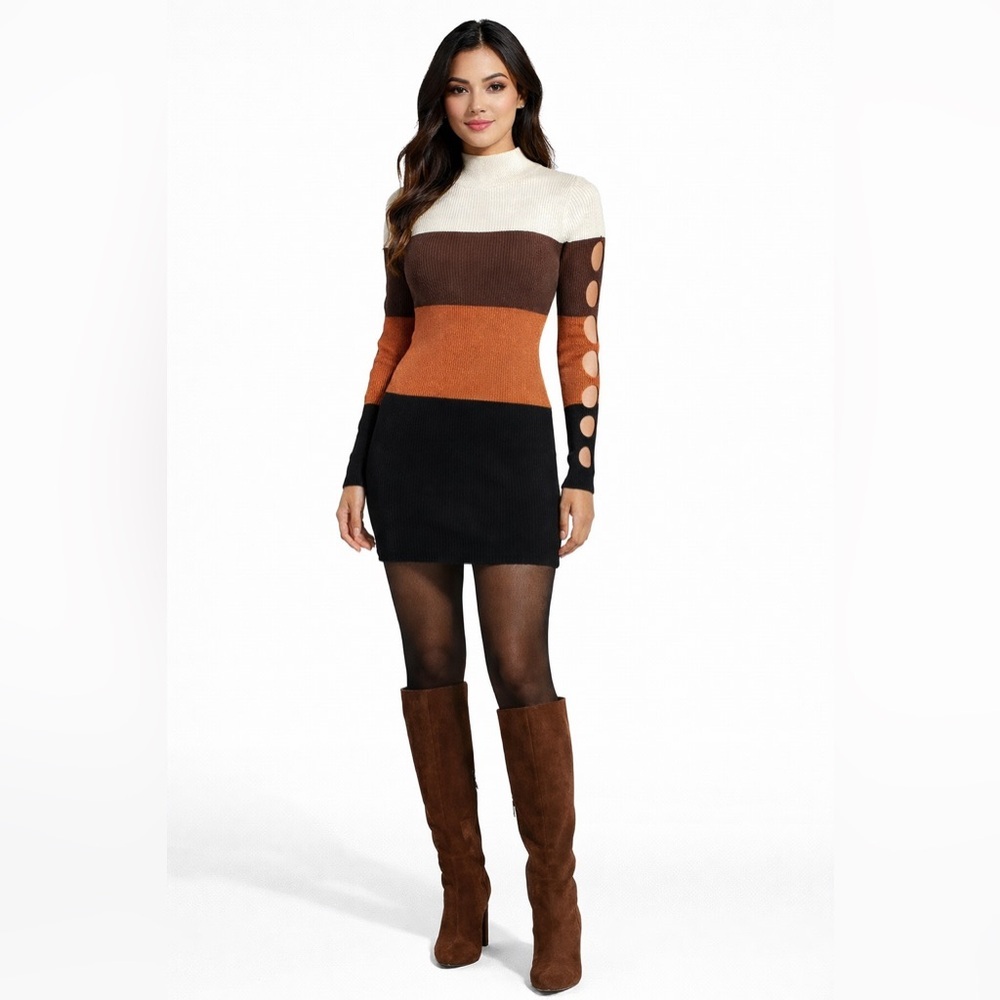 No Boundaries Juniors With Long Cutout Sleeves sweater dress Size M ( 7-8)